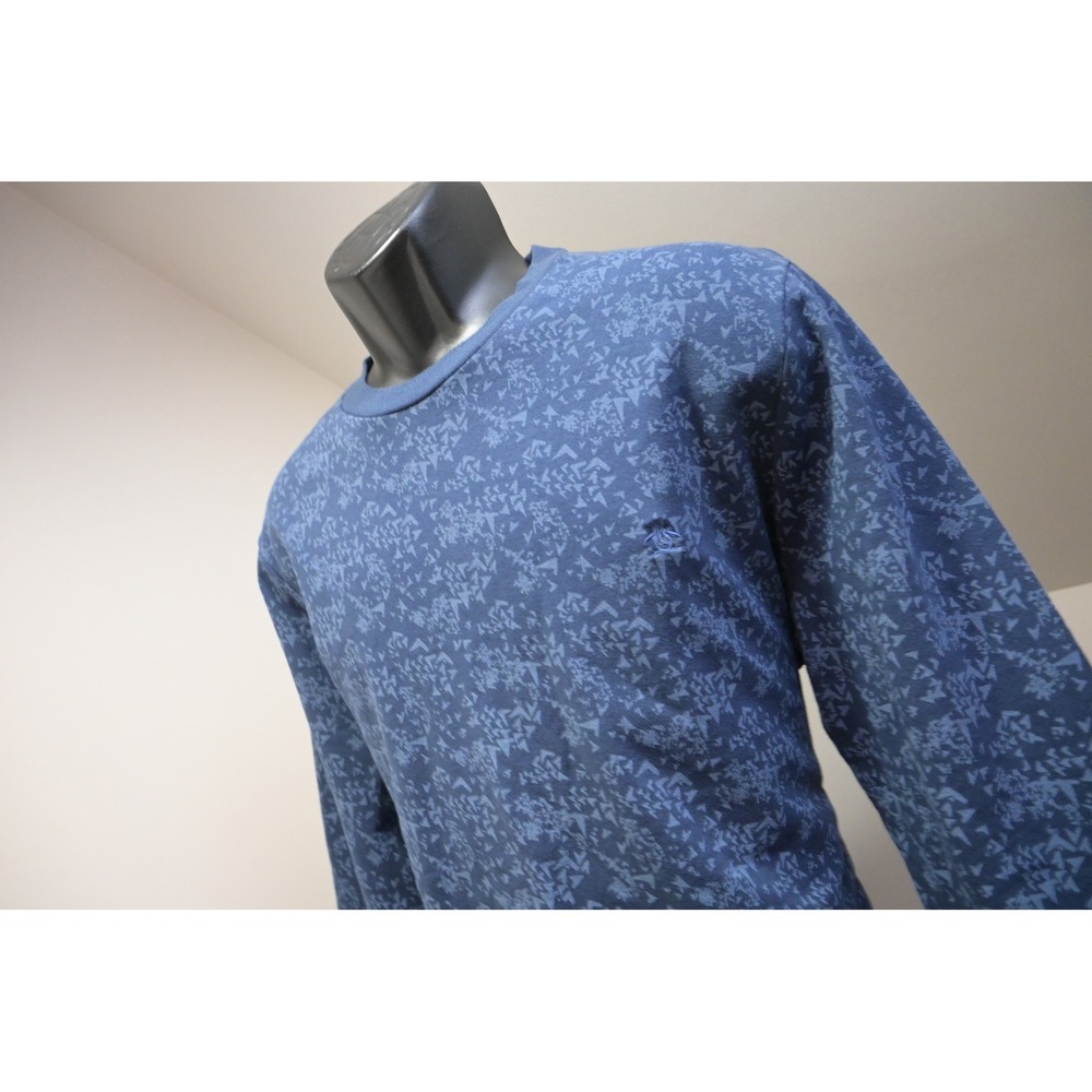 Original Penguin Sweatshirt Mens XL Blue Geometric Print Crew Neck Excellent